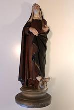 beeld - Heilige Brigida van Zweden, 46 cm. handbeschilderd, Antiek en Kunst, Antiek | Religie, Ophalen of Verzenden