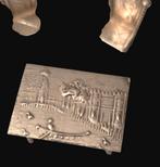 Zilver Antiek Hollands miniatuur  tafel met 6 stoelen, Antiek en Kunst, Antiek | Goud en Zilver, Ophalen of Verzenden, Zilver