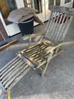 Teak Deckchair  met HartmanKussen, Tuin en Terras, Ophalen, Gebruikt, Teakhout, Inklapbaar