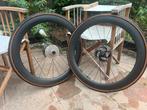 Handgespaakte carbon wielen 55mm, Carbon-Ti, Ophalen of Verzenden, Racefiets, Wiel