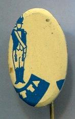 KWATTA chocolade blik misdruk speldje ( L_081 ), Verzenden, Zo goed als nieuw, Merk, Speldje of Pin