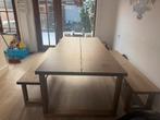 IKEA MÖRBYLÅNGA Houten eettafel met banken, Ophalen, Gebruikt, 150 tot 200 cm, Eikenhout