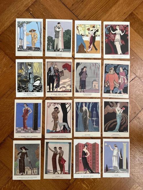 16 wandkunstkaarten - bon ton deel 1 - vintage fashion, Antiek en Kunst, Kunst | Overige Kunst, Verzenden