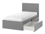 MALM slaapkamer bed met lades, nachtkastje en grote commode, Ophalen, Zo goed als nieuw, Eenpersoons, Strak en modern