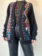 Vintage vest met patroon, M/L. Coogi stijl knit unisex boho, Kleding | Heren, Truien en Vesten, Zwart, Vintage, Gedragen, Verzenden
