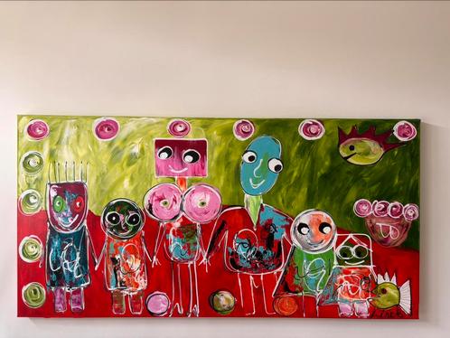 Schilderij Heartfelt Family van Line B, Antiek en Kunst, Kunst | Schilderijen | Modern, Ophalen of Verzenden
