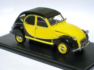 Citrioen 2CV Charleston geel, zwart Hachette test serie 1:24 beschikbaar voor biedingen