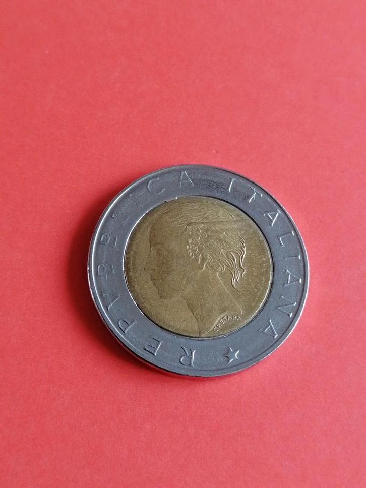 Italiaanse 500 Lire Munt, Postzegels en Munten, Munten | Azië, Losse munt, Midden-Oosten, Zilver, Ophalen of Verzenden