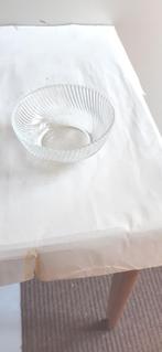Eenvoudige glazen schaal m ribbels +4bijpassende schaaltjes, Ophalen, Overige stijlen, Glas, Schaal of Schalen