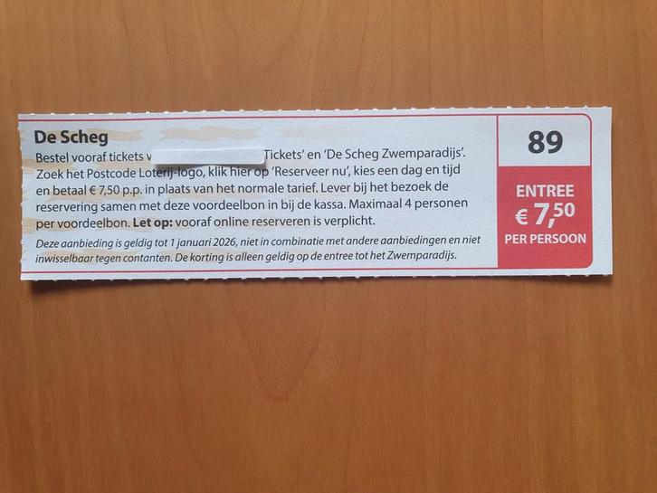 De Scheg entree €7,50 p.p. maximaal 4 personen, Tickets en Kaartjes, Kortingen en Cadeaubonnen, Drie personen of meer, Overige typen