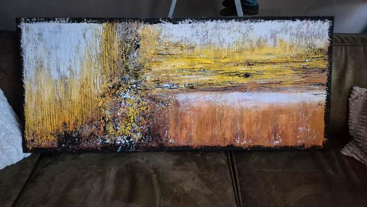 Handgemaakt schilderij 140x60cm, Antiek en Kunst, Kunst | Schilderijen | Abstract, Ophalen