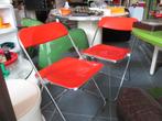 Plia klapstoel rood Piretti vintage design jaren 60 70 retro, Gebruikt, Twee, Piretti, ?