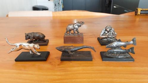 Zeldzame WWF-collectie! set van 6 verzilverde dieren, Verzamelen, Beelden en Beeldjes, Zo goed als nieuw, Dier, Ophalen of Verzenden