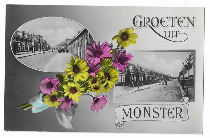 Groeten uit Monster, Verzamelen, Ansichtkaarten | Nederland, Gelopen, Zuid-Holland, 1920 tot 1940, Ophalen of Verzenden