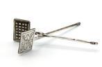 Hollands zilveren miniatuur wafelijzer, 18e eeuw., Antiek en Kunst, Antiek | Goud en Zilver, Ophalen of Verzenden, Zilver