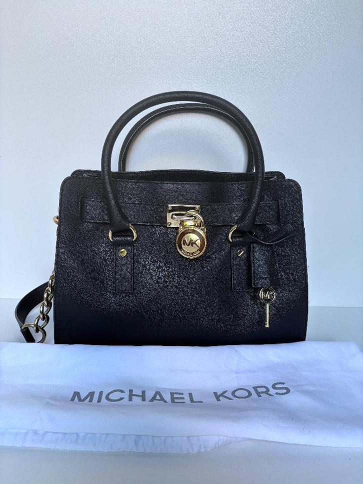 MICHAEL KORS Zwart saffiano leer lock & key schouder tas bag, Sieraden, Tassen en Uiterlijk, Tassen | Damestassen, Zo goed als nieuw