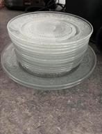 Glazen borden servies diner, Huis en Inrichting, Keuken | Servies, Ophalen, Glas of Glazen, Overige stijlen, Glas