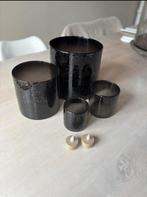 Windlichten Still, Huis en Inrichting, Woonaccessoires | Kandelaars en Kaarsen, Ophalen, Zwart, Hout, Kandelaar