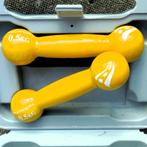 2x Rucanor Dumbbells 0,5 kg. Fitness materiaal in koffertje., Ophalen of Verzenden, Zo goed als nieuw, Armen, Dumbbell