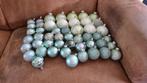 49 mint groene kerstballen incl bak, Ophalen, Zo goed als nieuw