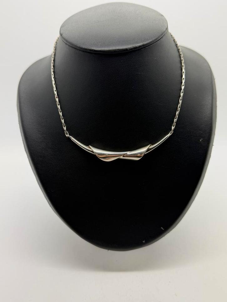 A724 Prachtige zilveren modernist ketting, Sieraden, Tassen en Uiterlijk, Kettingen, Zilver, Zilver, Ophalen of Verzenden