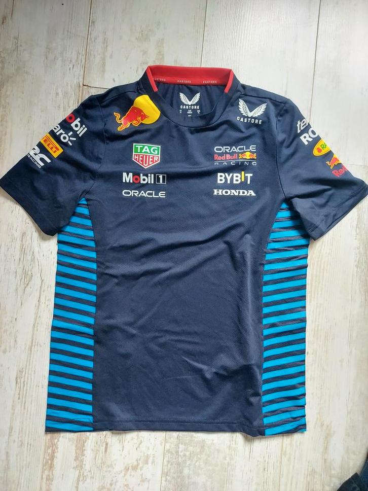 Red Bull Racing Shirt - 10-12 jaar  158cm, Kleding | Heren, Sportkleding, Zo goed als nieuw, Algemeen, Overige maten, Blauw, Ophalen of Verzenden