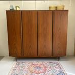 Deens vintage midcentury 4 deurs kledingkast wardrobe j`60, Ophalen, Gebruikt, Overige materialen, Onbekend