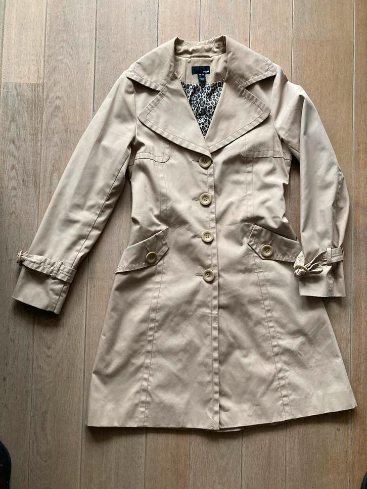 H&M Trenchcoat Maat 36 - Beige, Kleding | Dames, Jassen | Zomer, Zo goed als nieuw, Maat 36 (S), Beige, Ophalen of Verzenden
