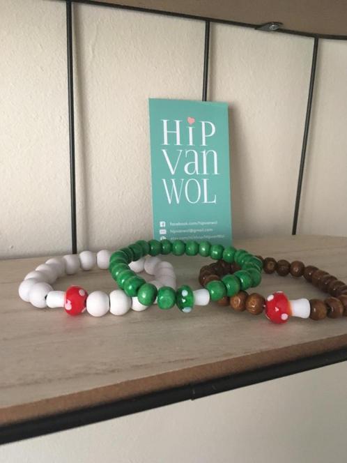 Paddenstoelen, Sieraden, Tassen en Uiterlijk, Armbanden, Nieuw, Elastiek, Overige kleuren, Ophalen of Verzenden