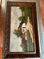 Schilderij: Landschap met boerderij, Antiek en Kunst, Ophalen of Verzenden