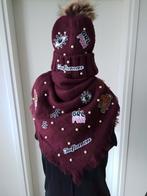 Zgan bordeauxrode kindersjaal met muts Jill one Size, Ophalen of Verzenden, Zo goed als nieuw, Jill, Meisje