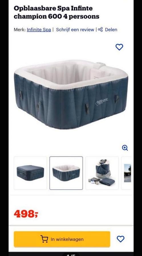 spa infinite champion 4 pers met verpakking&onderhoudssetje, Tuin en Terras, Bubbelbaden en Hottubs, Zo goed als nieuw, Afdekzeil