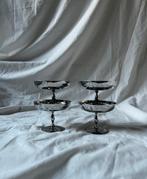 Vintage Franse RVS elegante ijscoupes | inox | set van 4, Ophalen, Overige materialen, Overige stijlen, Overige typen