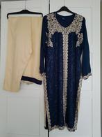 Blauw beige geborduurde indiase Marokkaanse jurk kamee broek, Nieuw, Blauw, Ophalen of Verzenden, Maat 36 (S)