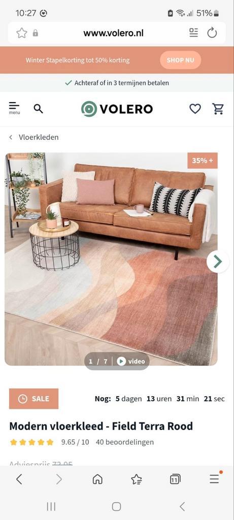 Volero Terracotta Kleed - 6 maanden oud, Huis en Inrichting, Stoffering | Tapijten en Kleden, Zo goed als nieuw, 150 tot 200 cm