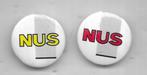 2 X N.U.S. BUTTONS, Ophalen of Verzenden, Zo goed als nieuw, Overige onderwerpen, Button