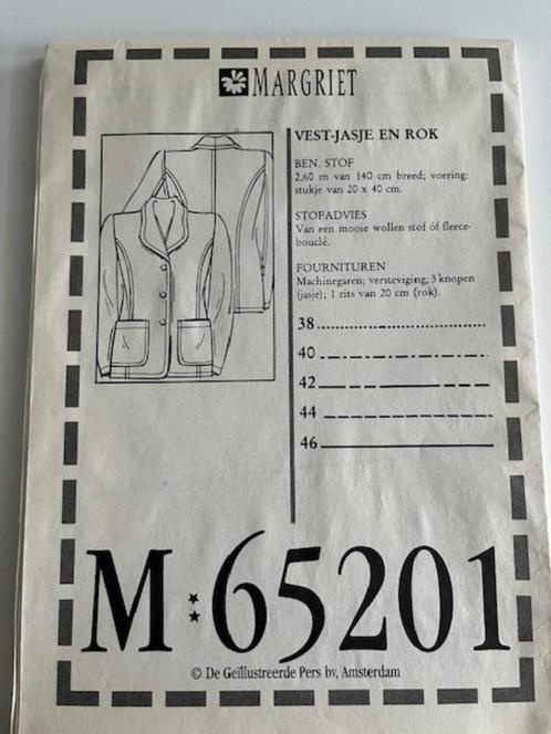 Vintage naaipatroon vest / jasje en rok - maat 38/46 -65201, Hobby en Vrije tijd, Kledingpatronen, Nieuw, Overige typen, Vrouw