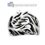 RVS Wolf Biker ring staal RVS zilveren heren ring, Sieraden, Tassen en Uiterlijk, Ringen, Nieuw, Dame of Heer, Zilver, IJzer of Staal