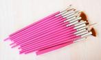 15 Roze Nagel Penselen / Kwasten Nail Art Brush Kwast, Verzenden, Nieuw, Toebehoren, Handen en Nagels