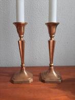 Paar vintage messing kandelaars, Ophalen of Verzenden