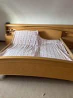 Bed 2 x 2 echt hout zonder achter wand met 2 nachtkastjes, Huis en Inrichting, Slaapkamer | Complete slaapkamers, Ophalen of Verzenden
