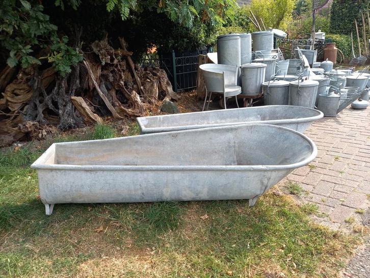 Zinken badkuip, Tuin en Terras, Bloembakken en Plantenbakken, Gebruikt, Overige vormen, Ophalen