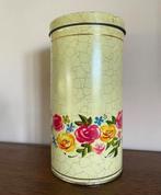 Vintage Beschuitblik met Bloemen, Ophalen of Verzenden, Gebruikt