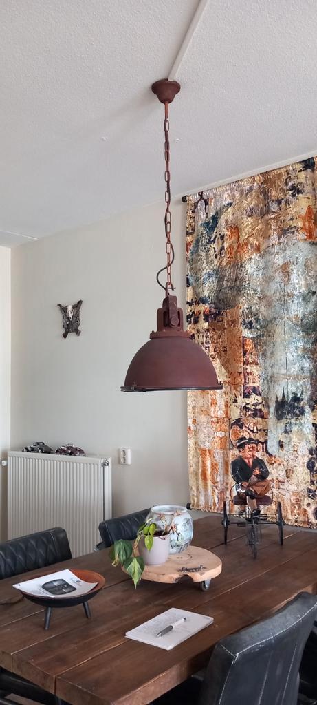 Twee industriële hanglampen, Huis en Inrichting, Lampen | Hanglampen, Minder dan 50 cm, Ophalen