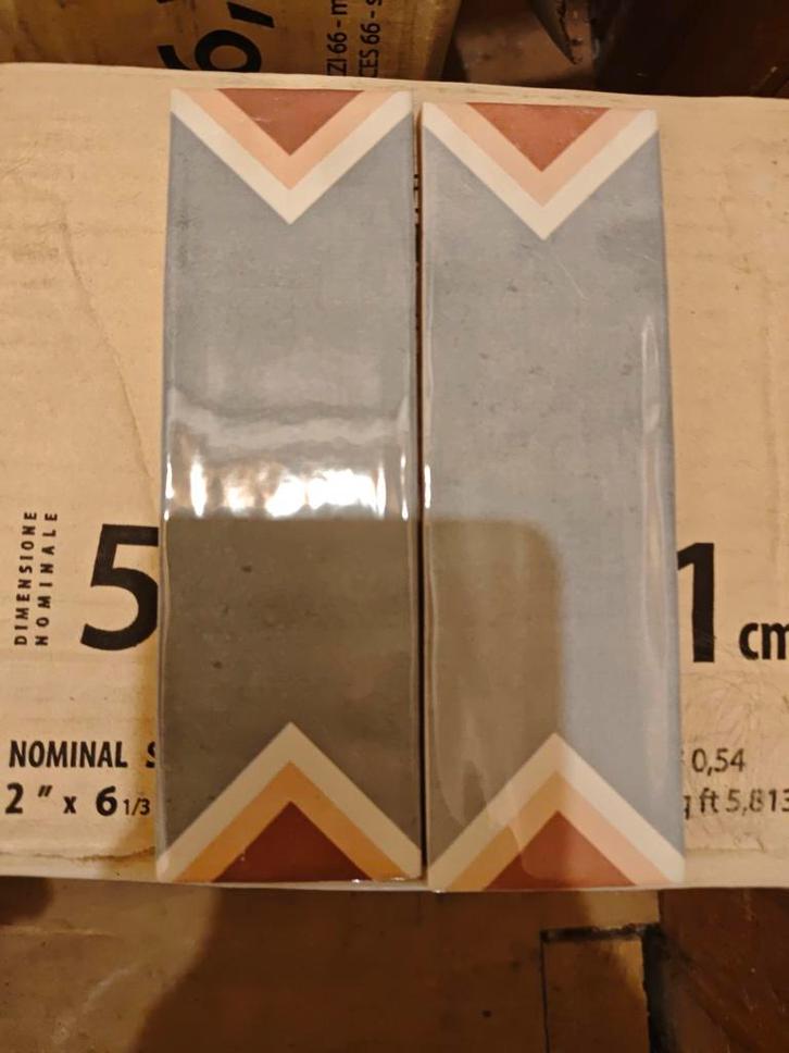 2 Dozen Wandtegels - Retro Design - 1,08 16,1cm bij 5,1cm, Doe-het-zelf en Verbouw, Tegels, Ophalen