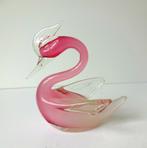Glazen zwaan helder licht en donker roze Murano 3575-g, Antiek en Kunst, Antiek | Glas en Kristal, Ophalen of Verzenden