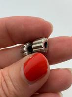X645 Pandora zilveren stopper bedel ribbel, Pandora, Ophalen of Verzenden, X, Zilver