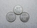 Nederlands Indië, 3 kwartjes. 1937, 38 en 39. Zilver, Postzegels en Munten, Munten | Nederland, Setje, Zilver, 25 cent, Ophalen of Verzenden