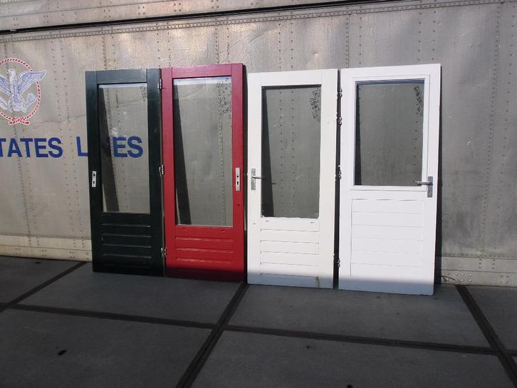 hardhouten deur achterdeur schuurdeur buitendeur, Doe-het-zelf en Verbouw, Deuren en Horren, Gebruikt, Buitendeur, 200 tot 215 cm