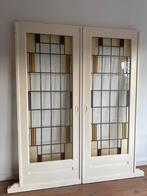 Antieke ensuite deuren met glas in lood jaren 30, Doe-het-zelf en Verbouw, Deuren en Horren, Ophalen, Gebruikt, 80 tot 100 cm